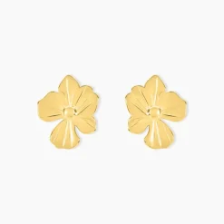 Boucles D'oreilles Puces Rahima Acier Jaune