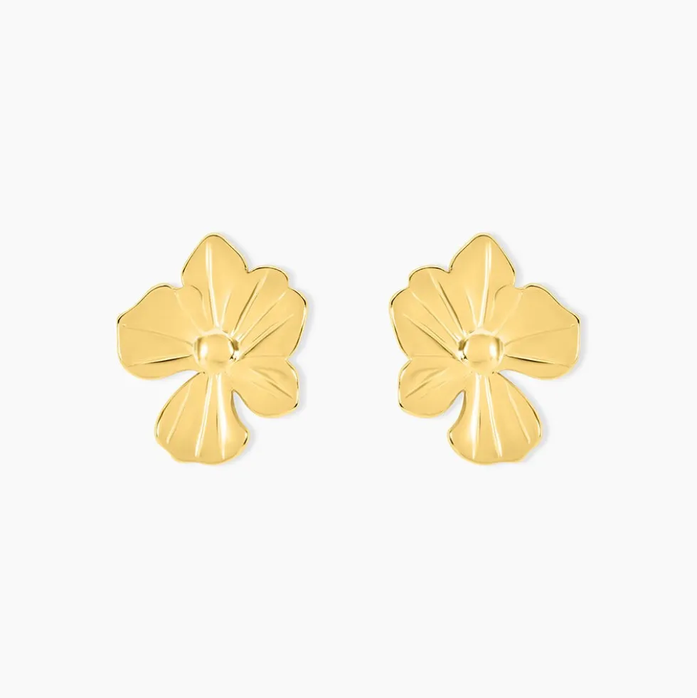 Boucles D'oreilles Puces Rahima Acier Jaune
