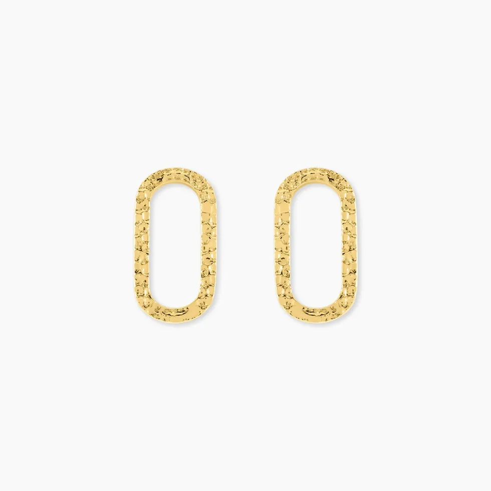 Boucles D'Oreilles Puces Ria Acier Jaune