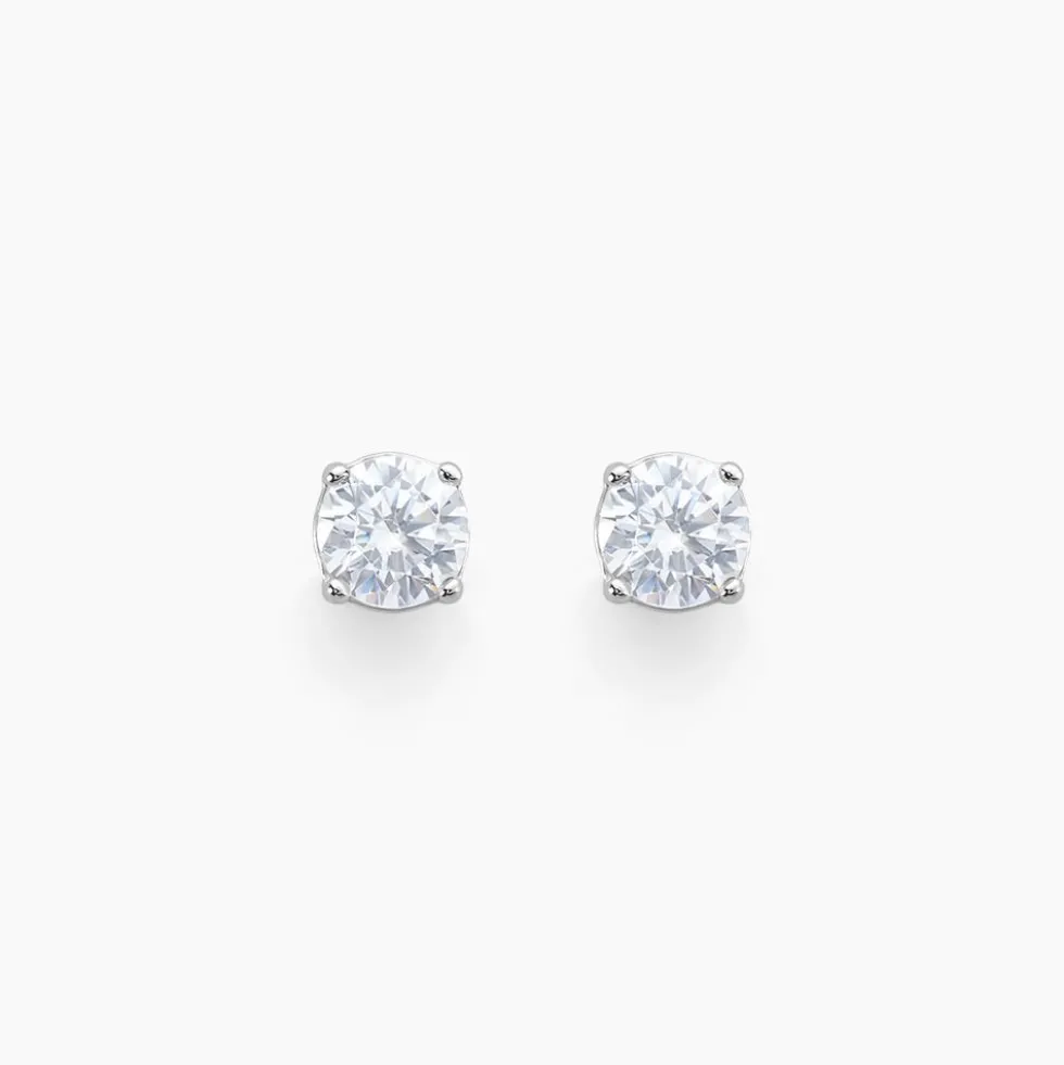 Boucles D'oreilles Puces Rio Argent Blanc Oxyde