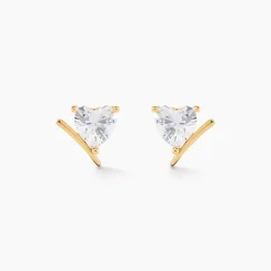Boucles D'Oreilles Puces Rodolph Or Jaune Oxyde De Zirconium