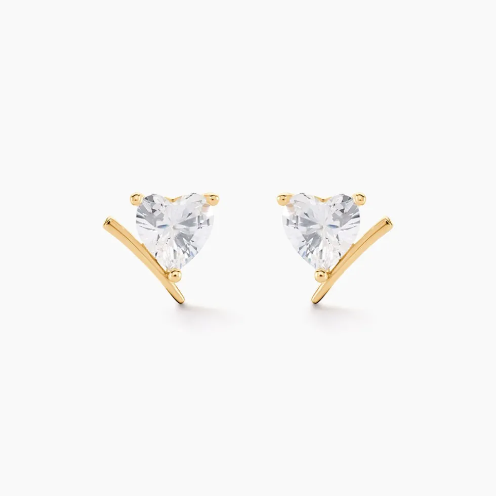 Boucles D'Oreilles Puces Rodolph Or Jaune Oxyde De Zirconium