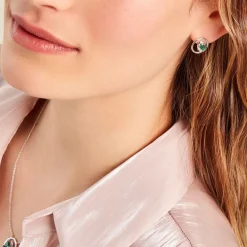 Boucles D'oreilles Puces Romea Argent Blanc Oxyde De Zirconium