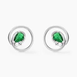 Boucles D'oreilles Puces Romea Argent Blanc Oxyde De Zirconium