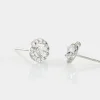 Boucles D'oreilles Puces Rosalie Or Blanc Oxyde De Zirconium