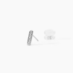 Boucles D'oreilles Puces Rosalin Blanc Diamant Blanc