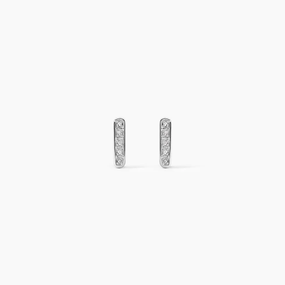 Boucles D'oreilles Puces Rosalin Blanc Diamant Blanc