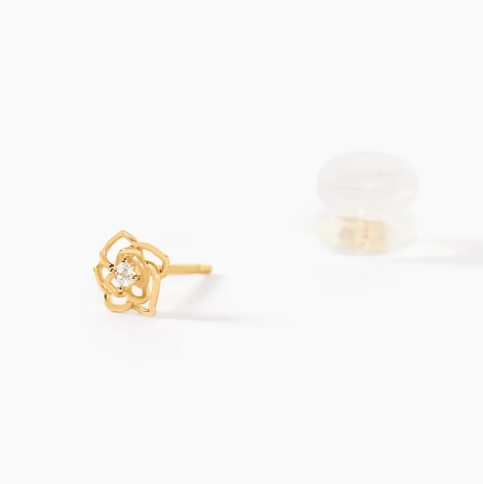 Boucles D'oreilles Puces Rozsi Or Jaune Oxyde De Zirconium