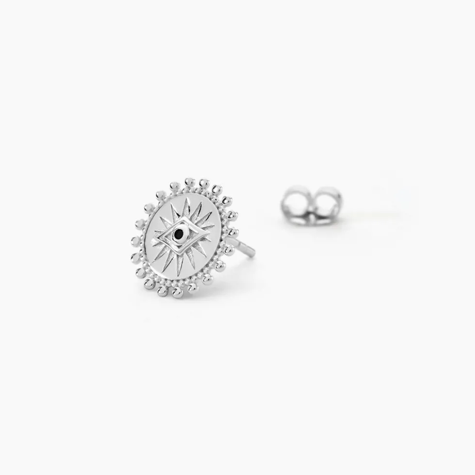 Boucles D'oreilles Puces Salvia Argent Blanc Oxyde De Zirconium