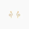 Boucles D'oreilles Puces Sergius Or Jaune Oxyde De Zirconium