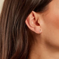 Boucles D'oreilles Puces Sergius Or Jaune Oxyde De Zirconium