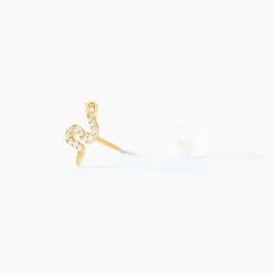 Boucles D'oreilles Puces Sergius Or Jaune Oxyde De Zirconium
