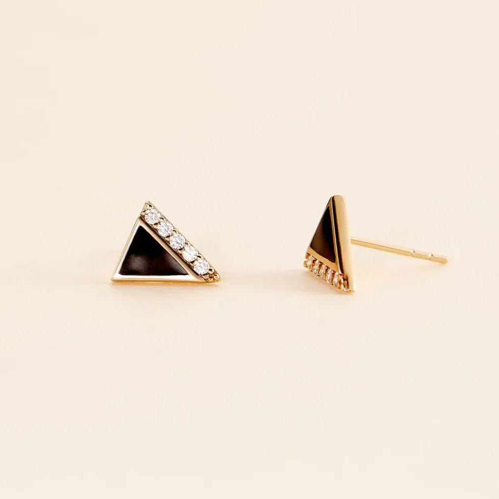 Boucles D'oreilles Puces Seymour Or Jaune Oxyde De Zirconium