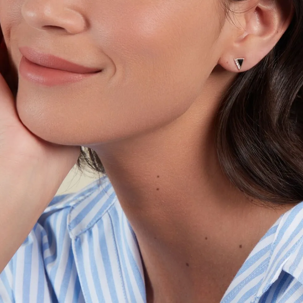 Boucles D'oreilles Puces Seymour Or Jaune Oxyde De Zirconium