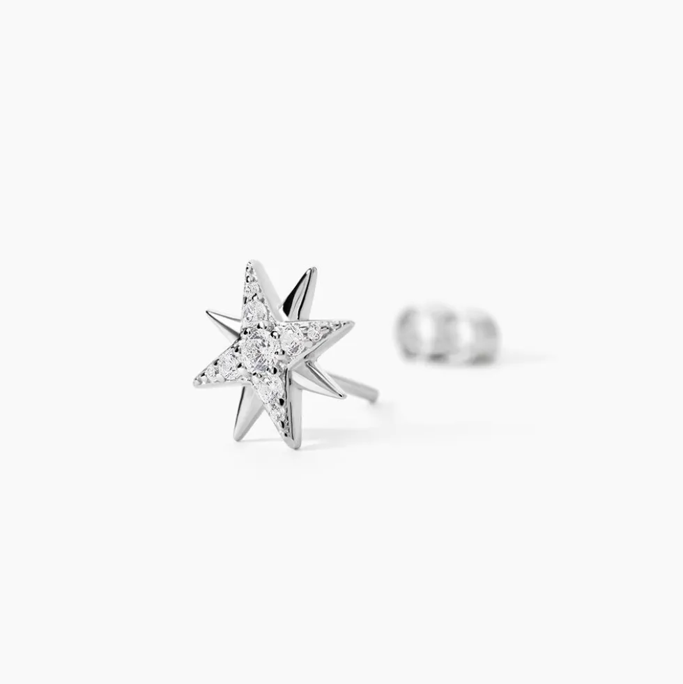 Boucles D'oreilles Puces Shanis Argent Blanc Oxyde De Zirconium