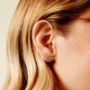 Boucles D'Oreilles Puces Sheima Acier Jaune Cristal