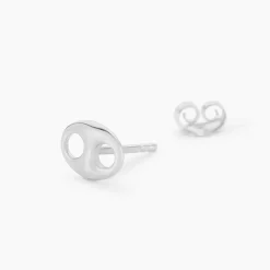 Boucles D'oreilles Puces Sherry Argent Blanc