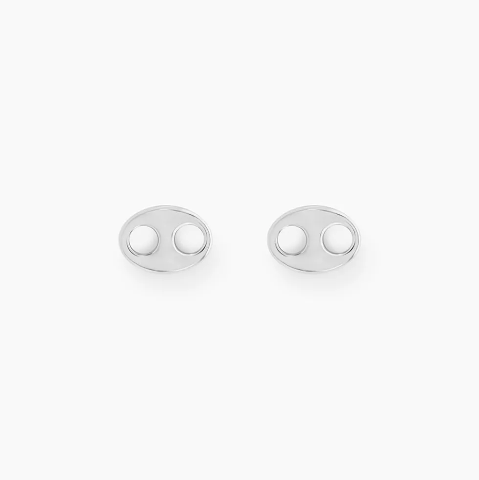 Boucles D'oreilles Puces Sherry Argent Blanc