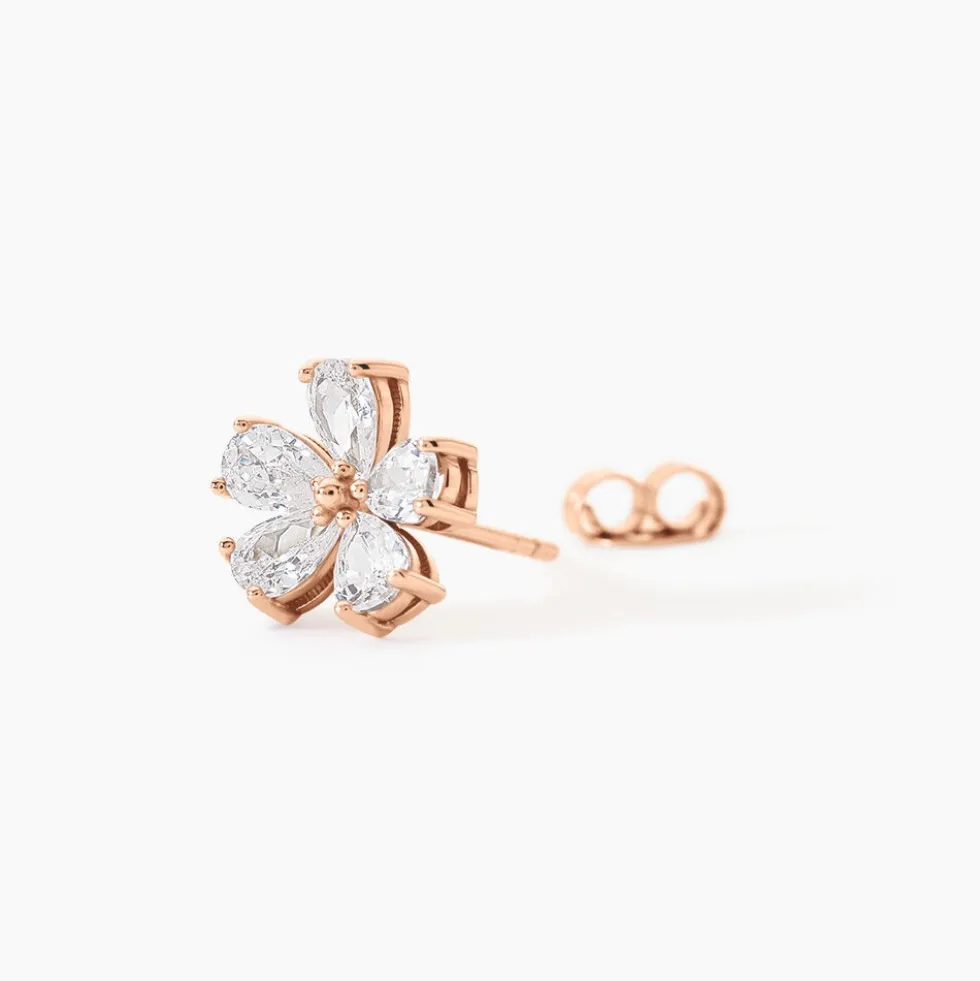 Boucles D'oreilles Puces Siriana Argent Rose Oxyde De Zirconium