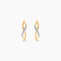 Boucles D'oreilles Puces Smina Or Jaune Diamant