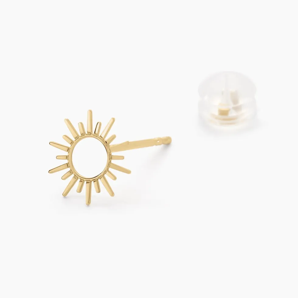 Boucles D'oreilles Puces Soleil Eternel Or Jaune