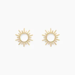 Boucles D'oreilles Puces Soleil Eternel Or Jaune