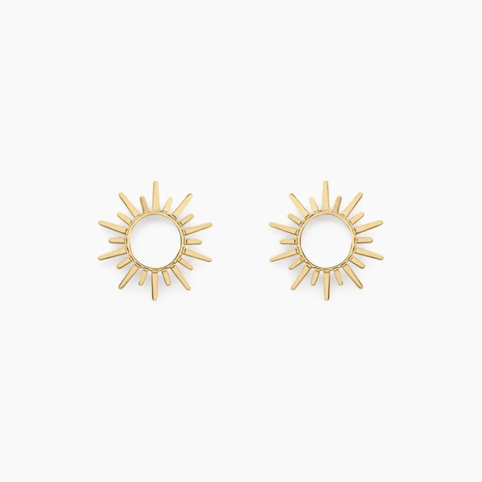 Boucles D'oreilles Puces Soleil Eternel Or Jaune