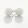 Boucles D'oreilles Puces Solene Argent Blanc Céramique