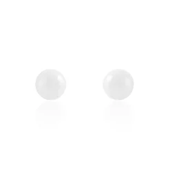 Boucles D'oreilles Puces Solene Argent Blanc Céramique