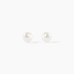 Boucles D'oreilles Puces Suki Or Jaune Perle De Culture