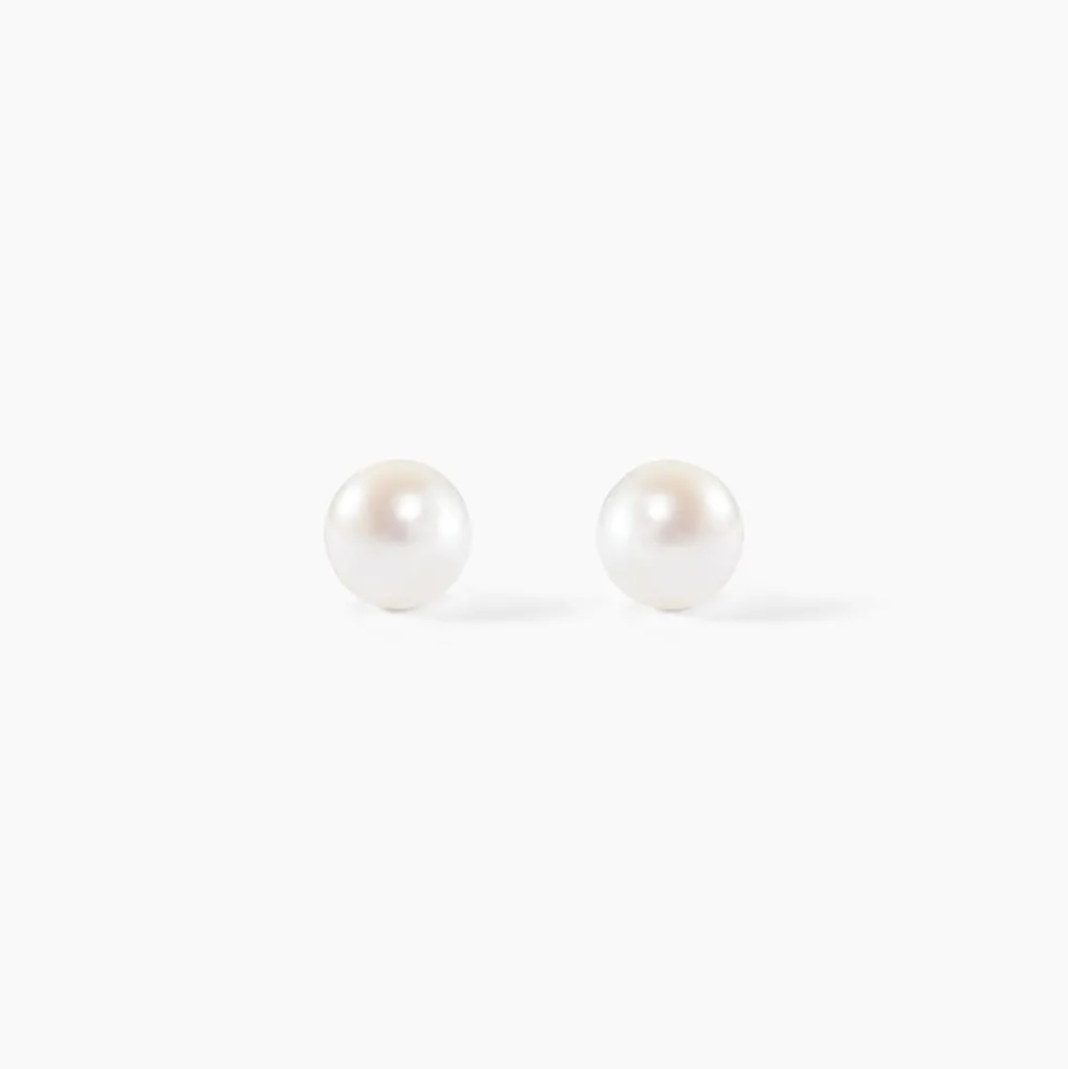 Boucles D'oreilles Puces Suki Or Jaune Perle De Culture