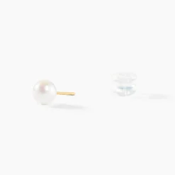 Boucles D'oreilles Puces Suki Or Jaune Perle De Culture