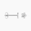 Boucles D'oreilles Puces Sulya Argent Blanc