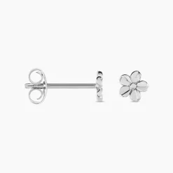 Boucles D'oreilles Puces Sulya Argent Blanc
