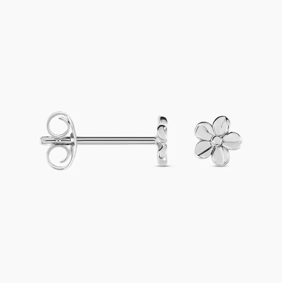 Boucles D'oreilles Puces Sulya Argent Blanc
