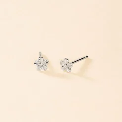 Boucles D'oreilles Puces Sulya Argent Blanc