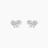 Boucles D'oreilles Puces Suna Argent Blanc Oxyde De Zirconium
