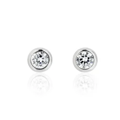 Boucles D'oreilles Puces Talya Argent Blanc Oxyde De Zirconium
