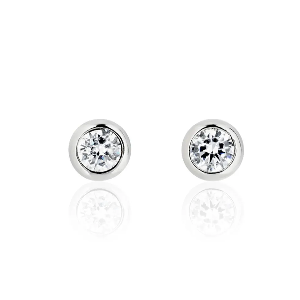 Boucles D'oreilles Puces Talya Argent Blanc Oxyde De Zirconium