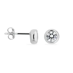 Boucles D'oreilles Puces Talya Argent Blanc Oxyde De Zirconium