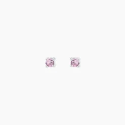 Boucles D'oreilles Puces Tehora Argent Blanc Oxyde De Zirconium