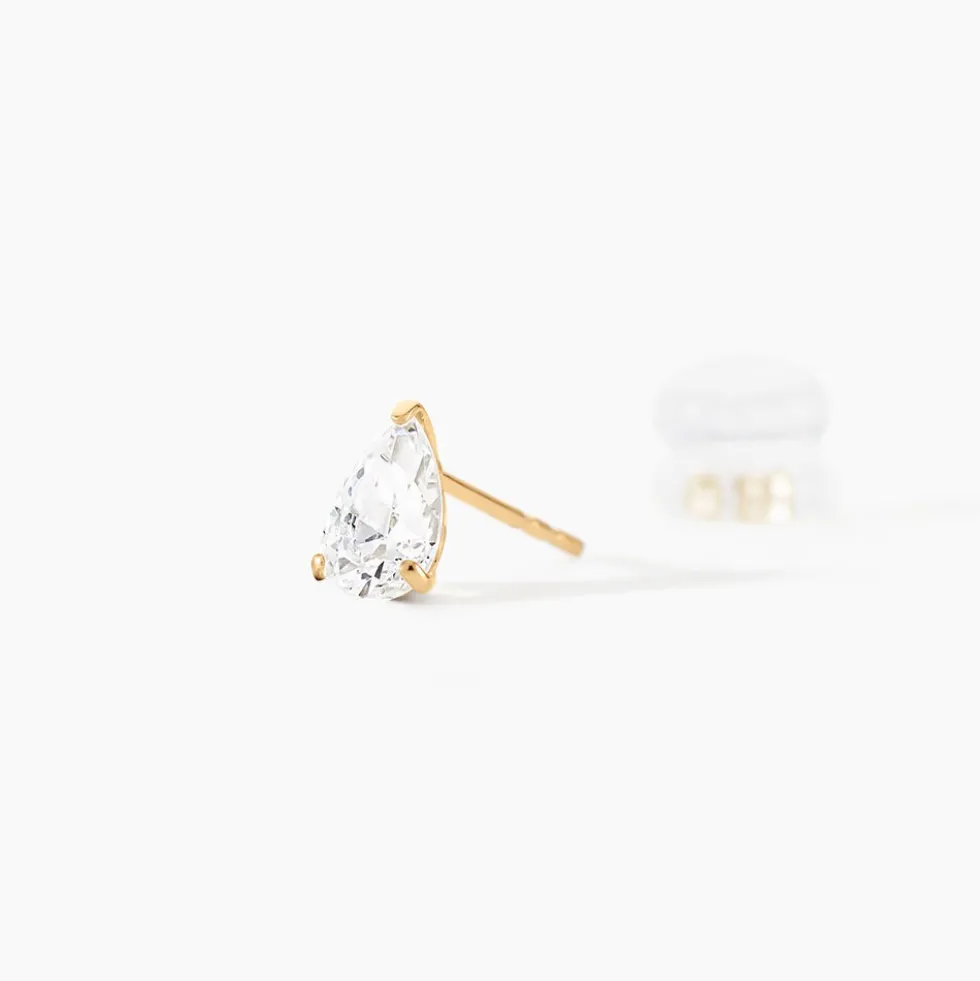 Boucles D'oreilles Puces Tierra Or Jaune Oxyde De Zirconium