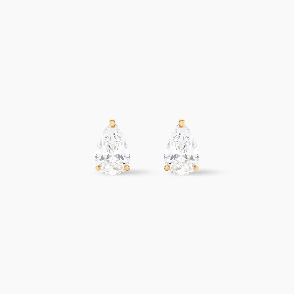 Boucles D'oreilles Puces Tierra Or Jaune Oxyde De Zirconium
