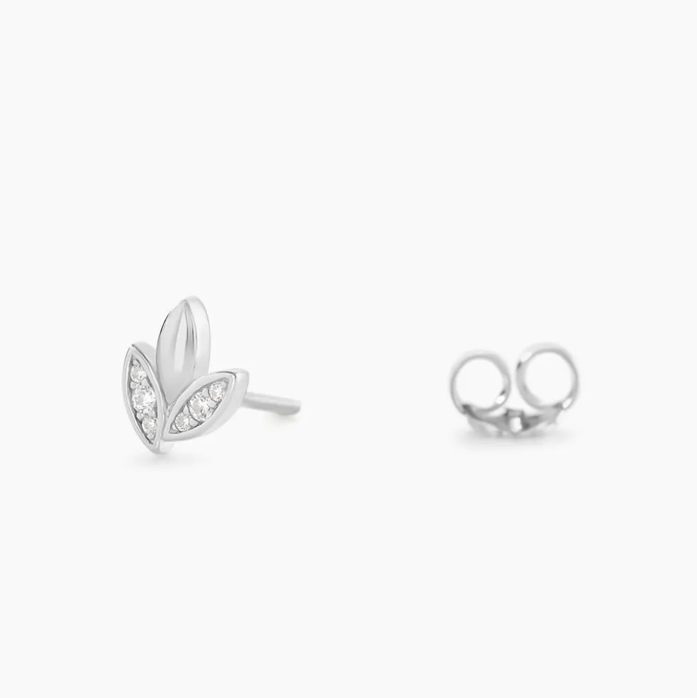 Boucles D'oreilles Puces Tihana Argent Blanc Oxyde De Zirconium