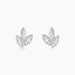 Boucles D'oreilles Puces Tihana Argent Blanc Oxyde De Zirconium