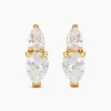 Boucles D'oreilles Puces Timeus Or Jaune Oxyde De Zirconium