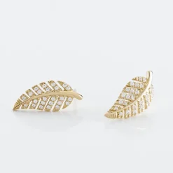 Boucles D'oreilles Puces Tourkia Or Jaune Oxyde De Zirconium