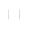 Boucles D'oreilles Puces Tullia Argent Blanc