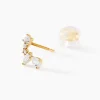 Boucles D'oreilles Puces Tyr Or Jaune Oxyde De Zirconium