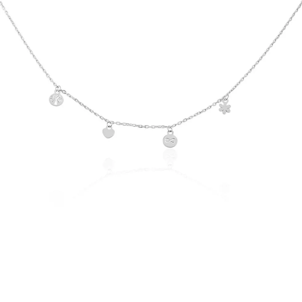 Boucles D'oreilles Puces Vao Argent Blanc